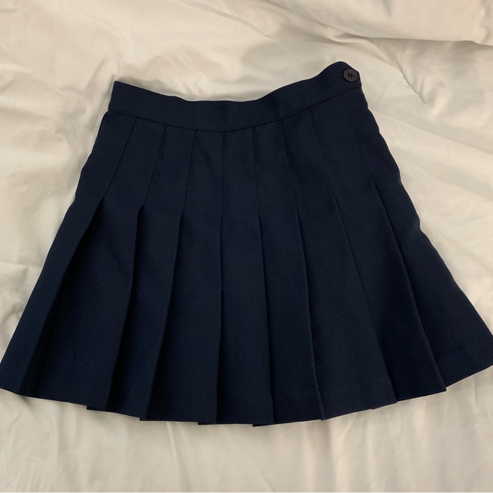 Los Angeles Apparel Navy Tennis Skirt [SMALL]